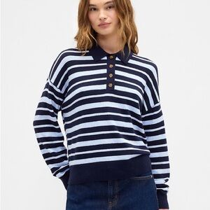 Gap Cashsoft Sweater in Navy and Light Blue